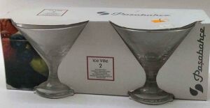 Paşabahçe İceville 2 Adet Cam Üçgen Ayaklı Dondurma Kasesi