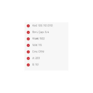 900W Tost Makinesi Rezistansı 115V 233x151mm Yerli Üretim Sağlam