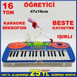 47cm OYUNCAK MİKROFONLU ELEKTRONİK PİYANO ORG