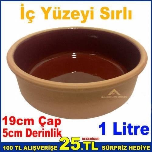 1 LİTRE TOPRAK GÜVEÇ 19cm ÇAP GÜVEÇ FIRIN KABI YÜKSEK ISI,ATEŞE D