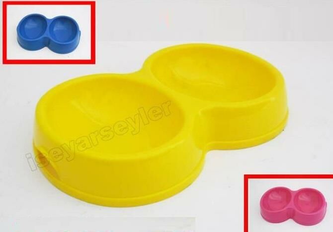 28x17cm ÇİFT BÖLMELİ KEDİ KÖPEK MAMA KABI