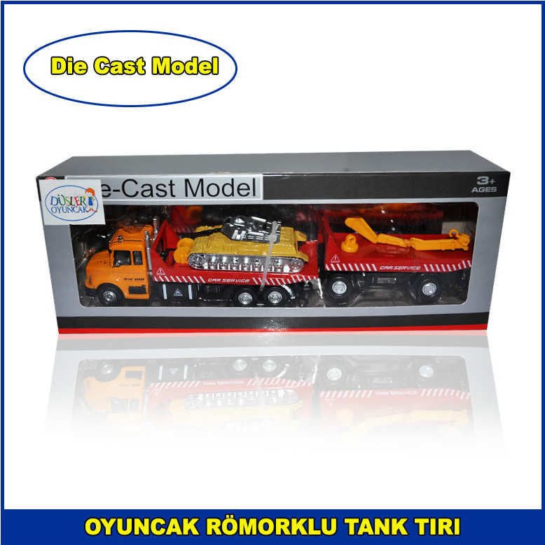Die Cast Model Metal Römorklu Oyuncak Tank Tırı 1-70 Scael 1. Kalite ve Dayanıklı
