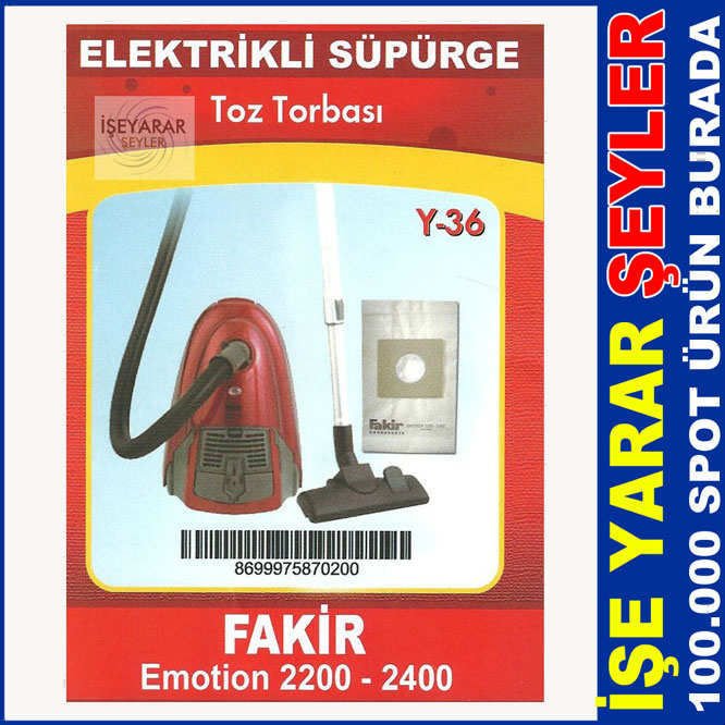 FAKİR ELEKTRİKLİ SÜPÜRGE TOZ TORBASI Y36