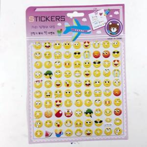Rengarenk Lys-02 Emojiler Kabartmalı Yapışan Sticker  90 Adet