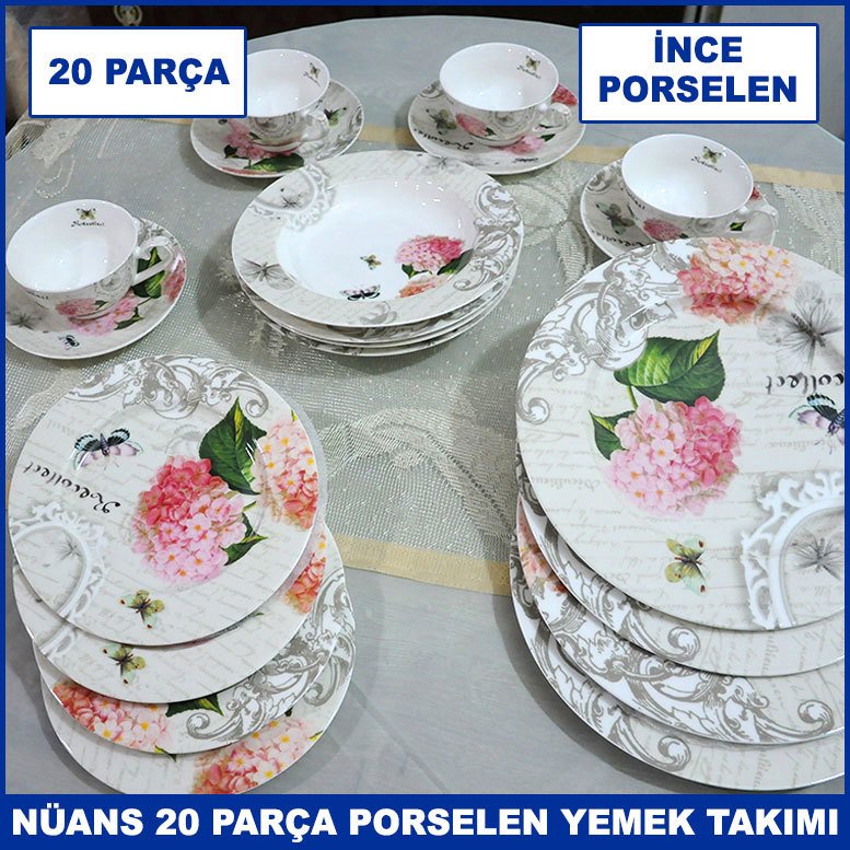Dünya'nın En Kaliteli ve En İnce Porseleninden Üretilmiş Yemek Takımı - Porselen Yemek Takımı