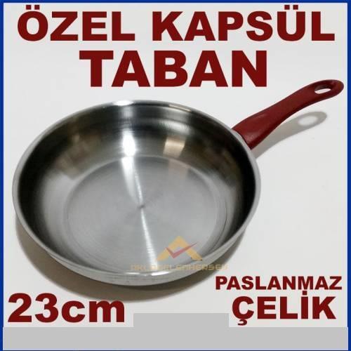 23cm ÇELİK TAVA İNDÜKSİYON ÇELİK KAPSÜL TABANLI TEK SAPLI