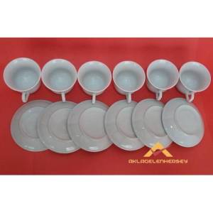 Beyaz Porselen Büyük Boy Yuvarlak Fincan Takımı