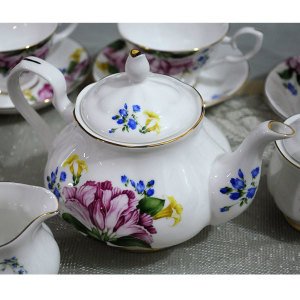 Dünya'nın En Kaliteli ve En İnce Porseleninden Üretilmiş 23 Parça Çay Seti - Porselen Çay takımı