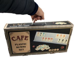 Cafe Kahvehane Tipi Melamin Taşlı Plastik Okey Takımı Profesyonel
