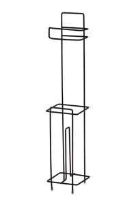 Siyah Ferforje Ayaklı Wc Kağıtlığı Yedek Rulo Hazneli Metalden üretim Seyyar Tuvalet Kağıt Standı