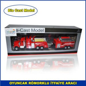 Die Cast Model Metal Römorklu Oyuncak itfaiye Aracı 1-70 Scael 1. Kalite ve Dayanıklı
