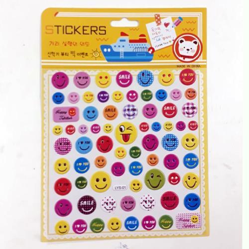 Rengarenk Boy Boy Lys-01Emojiler Kabartmalı Yapışan Süper Kalite