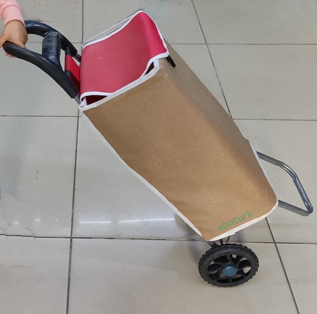 Sağlam ve Dayanıklı Türk Malı Standart Pazar Arabası Rahat Alışveriş için Çift Tekerlekli El Arabası