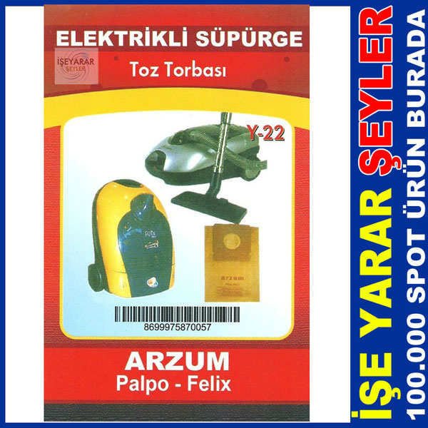ARZUM FELİX ELEKTRİKLİ SÜPÜRGE TOZTORBASI Y22