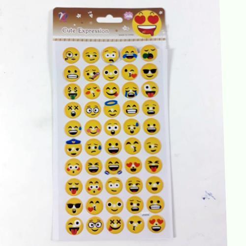 Gülen Suratlı Emojiler Kabartmalı Yapışan Süper Kalite 50 Adet