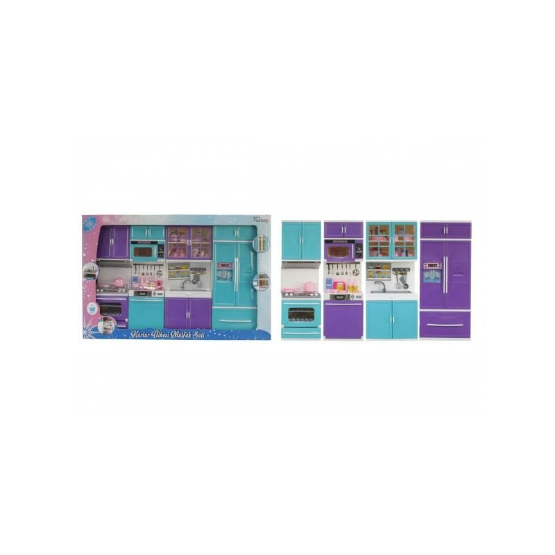 Karlar Ülkesi Serisi 4 Parça Oyuncak Mutfak Seti Full Mutfak Eşya Kız Çocuklar İçin Mutfak Seti
