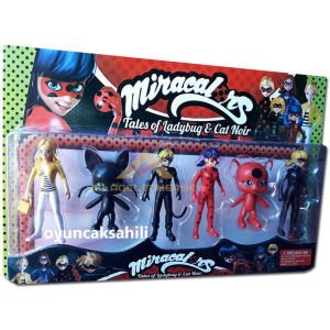 UĞUR BÖCEĞİ,KARA KEDİ ve Arkadaşları 6 Parça MİRACULOUS Eğlenceli Oyuncak Karakterler ve MASKE