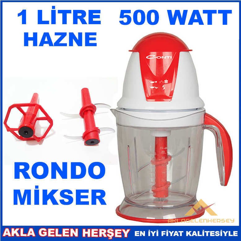 1 LİTRE HAZNELİ 500 W 4 BIÇAKLI RONDO-MİKSER