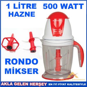 1 LİTRE HAZNELİ 500 W 4 BIÇAKLI RONDO-MİKSER
