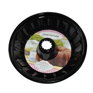 Ortası Delikli Dilimli Büyük Boy Sağlıklı 29 cm  Emaye Kek Kalıbı - Yanmaz Yapışmaz  Kek Kalıbı