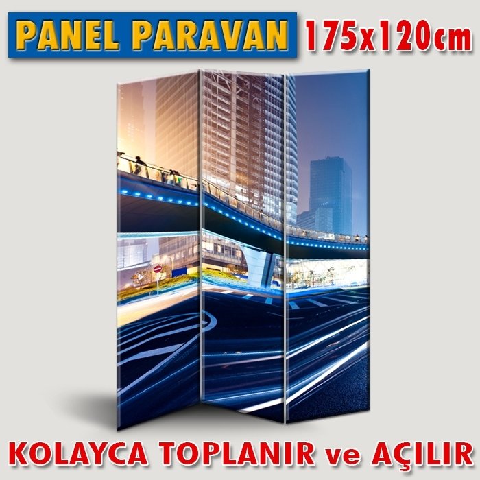 GÖRSELLİ KATLANIR PANEL BÖLME SİSTEMİ-ŞEHİRDE IŞIKLI YOLLAR