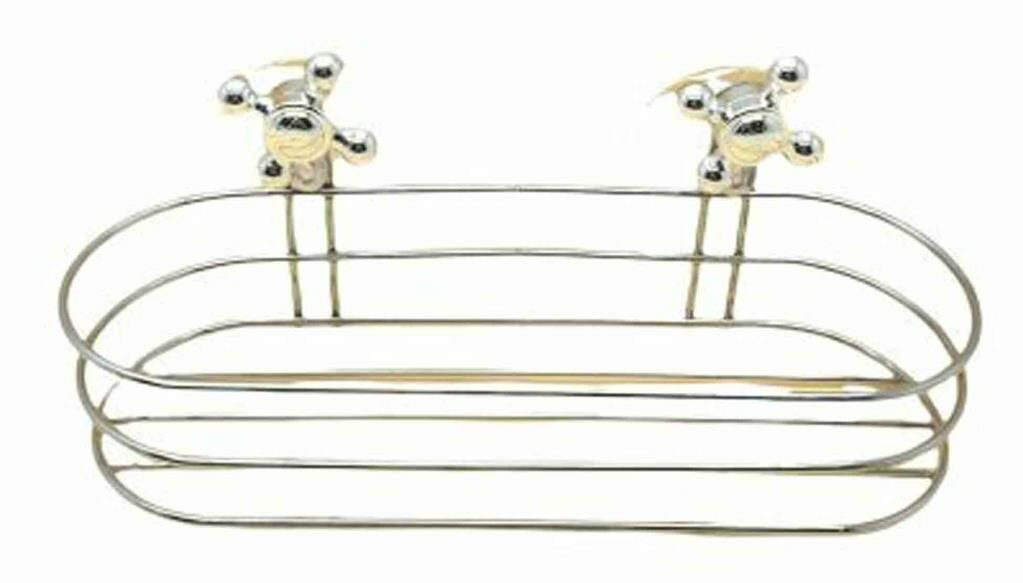 Krom Vantuzlu Oval Raf Şampuanlık, Sabunluk, Banyo Duş Rafı Banyo Köşe Rafı