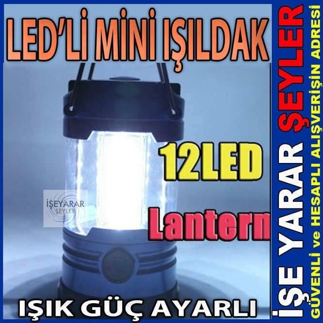 12LED IŞIK AYARLI PUSULALI KAMP LAMBASI IŞILDAK