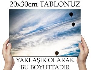 BULUTLARDA BALONLAR 6 değişen ölçü ORİJİNAL KANVAS TABLO
