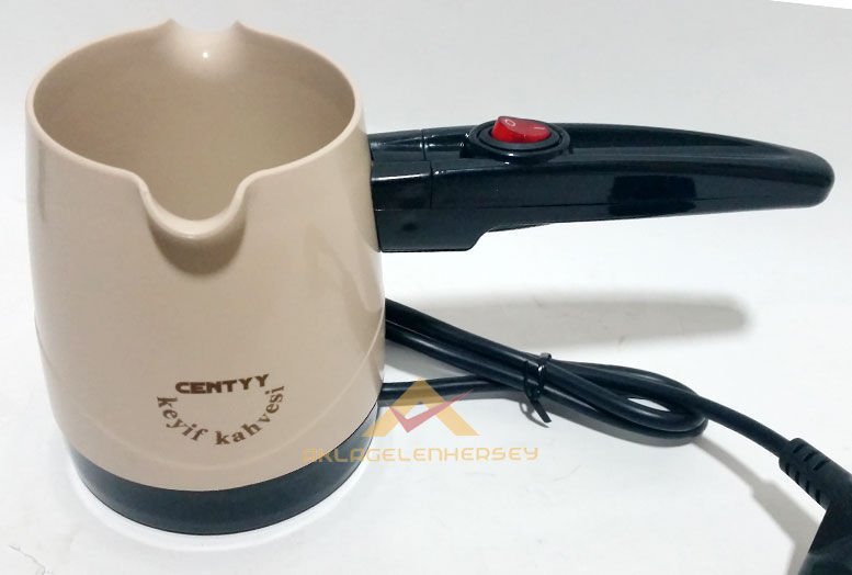 PASLANMAZ ÇELİK GİZLİ REZİSTANSLI 4 FİNCAN KAPASİTELİ 550WATT ELEKTRİKLİ TÜK KAHVESİ CEZVESİ -2 krem