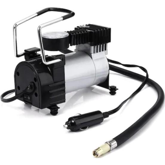 PİRANHA Metal Gövde 12 V Araç Mini 120W Hava Göstergeli Kompresör Araç Lastiği, Çocuk Havuzu, Yatak