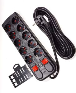 2 Ah Çift USB Çıkışlı 10lu Grup Priz 3 Metre Anahtarlı 5+5 Sistem2000 Çoklu Priz 3x1.5 Bakır Kablolu