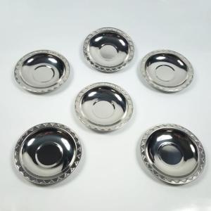 6 Adet Paslanmaz Çelik Çay Tabağı Seti Metal Çay Bardak Altlığı