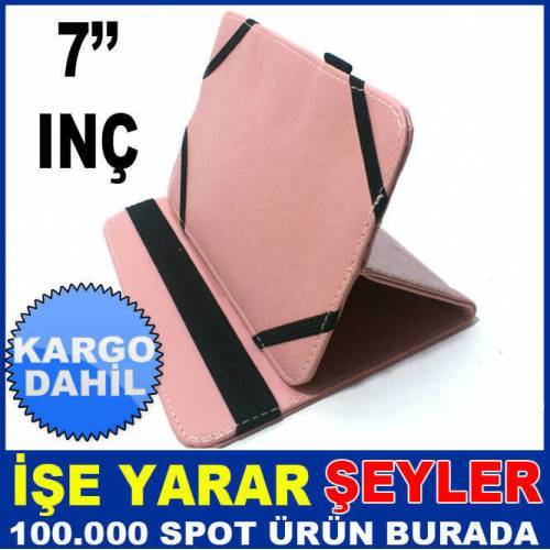 7 Inç Yavruağzı Standlı Renkli Tablet Kılıfı