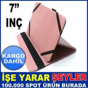 7 Inç Yavruağzı Standlı Renkli Tablet Kılıfı