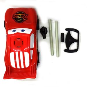 Çelikten Sopalı Bağlantı Öğeli 6 Parçalı Gülen Yarış Arabası 34 cm