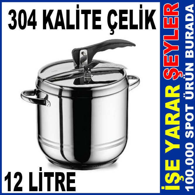 HASCEVHER 12 LİTRE BÜYÜK BOY DÜZ DÜDÜKLÜ TENCERE