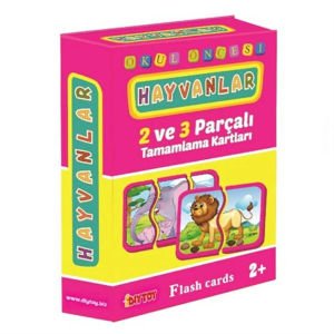 Hayvanları Tamamlama Kartları 2 ve 3 Parçalı - Çocukların Zeka Gelişimine Yardımcı