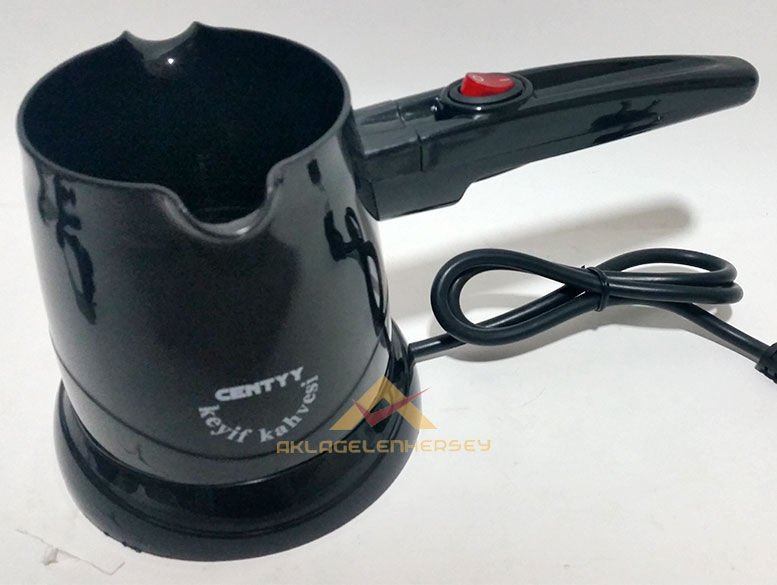 PASLANMAZ ÇELİK GİZLİ REZİSTANSLI 4 FİNCAN KAPASİTELİ 550WATT ELEKTRİKLİ TÜK KAHVESİ CEZVESİ -2 siyah