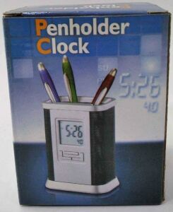 Pen Halder Clock Dijital Saat Göstergeli, Sene,Ay,Hafta,Gün Göstergeli, Saat Alarmlı ,Kalemlik.