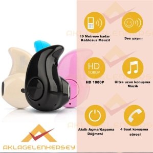 ÇOK FONKSİYONLU MİNİ BLUETOOTH KABLOSUZ BAĞLANTILI KULAKLIK BEYAZ