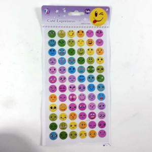 Rengarenk Sevimli Emojiler Kabartmalı Yapışan Süper Kalite 72 Adet