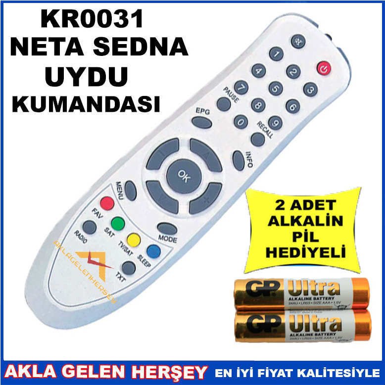 NETA SEDNA UYDU CİHAZI Receiver KUMANDASI KR0031