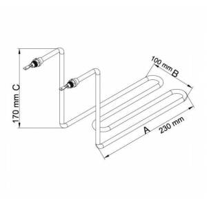 2500W Fritöz Rezistansı 230V 230x170x100mm Yerli Üretim Sağlam