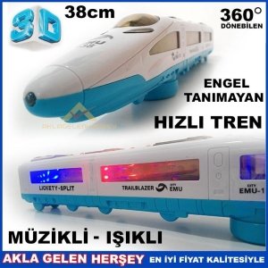 KargoDahil 38cm IŞIKLI MÜZİKLİ ENGEL TANIMAYAN PİLLİ HIZLI TREN
