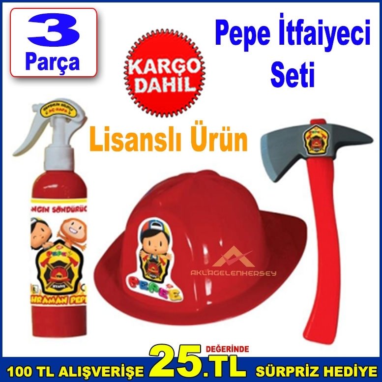Pepe Lisanslı İtfaiyeci Seti Eğlenerek Öğreneceği İtfaiye Set
