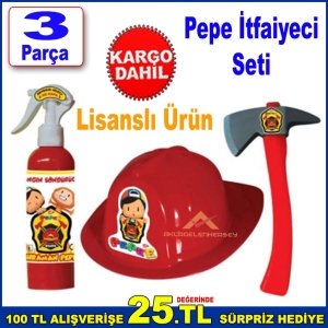 Pepe Lisanslı İtfaiyeci Seti Eğlenerek Öğreneceği İtfaiye Set