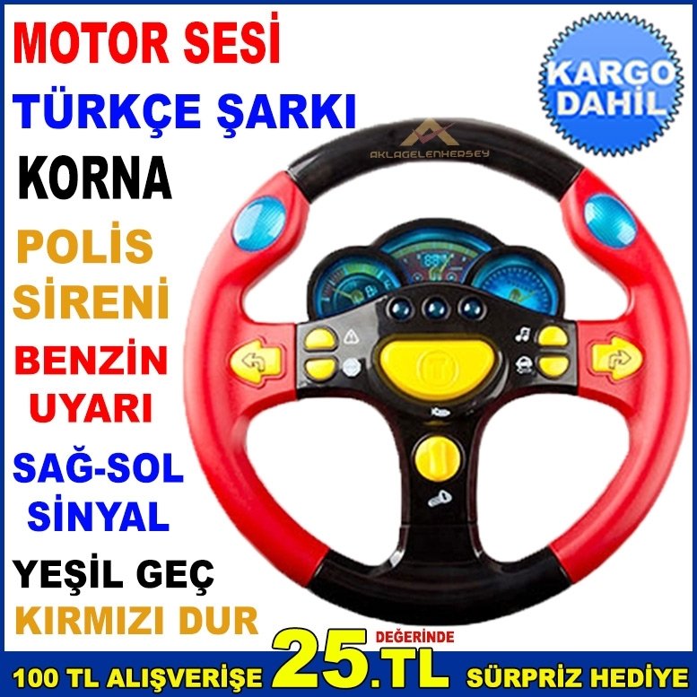 IŞIKLI MÜZİKLİ TÜRKÇE KONUŞAN DİREKSİYON ÇOK AMAÇLI KORNA ÇALAR