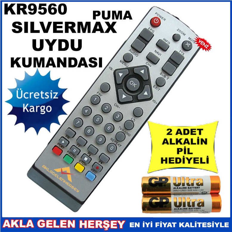 SİLVERMAX UYDU CİHAZI Receiver KUMANDASI KR9560