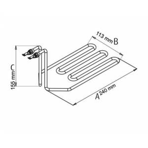 2600W Fritöz Rezistansı 220V 240x155x113mm Yerli Üretim