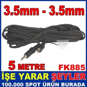 3.5mm ERKEK - 3.5mm ERKEK STEREO KABLO 5 METRE